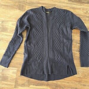Banana Republic Blue Cable Knit Wool Cotton Sweater - Size Small 2
